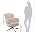 Кресло KING кремовый, шенилл