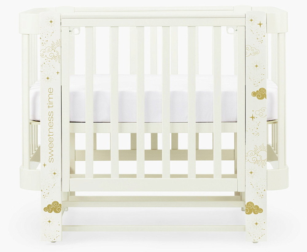 Детская кроватка-трансформер Happy baby Mommy Love в комплекте с расширением 160х70 milky