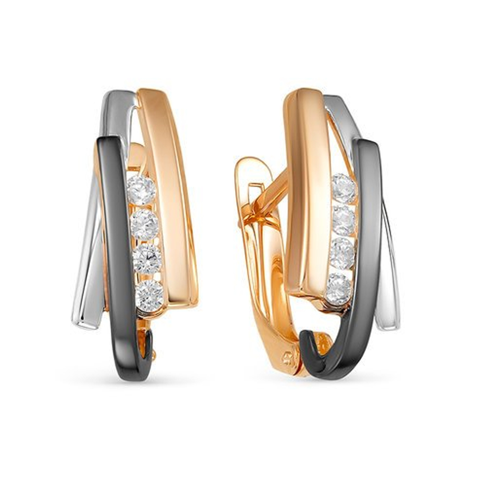 Серьги из золота с фианитами