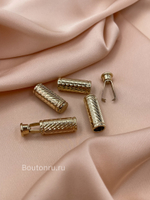 Наконечник для шнура рифленый в золотистом металле с зажимом