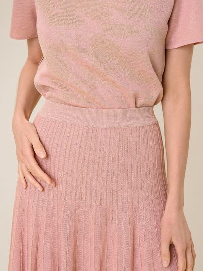 Женская юбка-плиссе светло-розового цвета из вискозы - фото 6