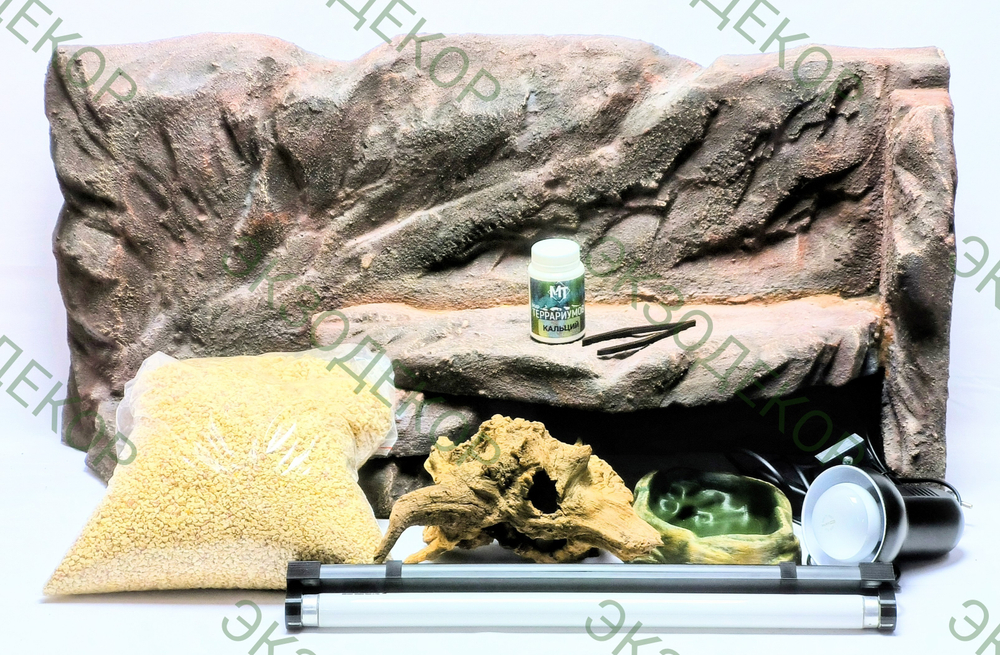 Полный комплект для Бородатой агамы. Террариум 90х50х50 и всё необходимое для содержания.