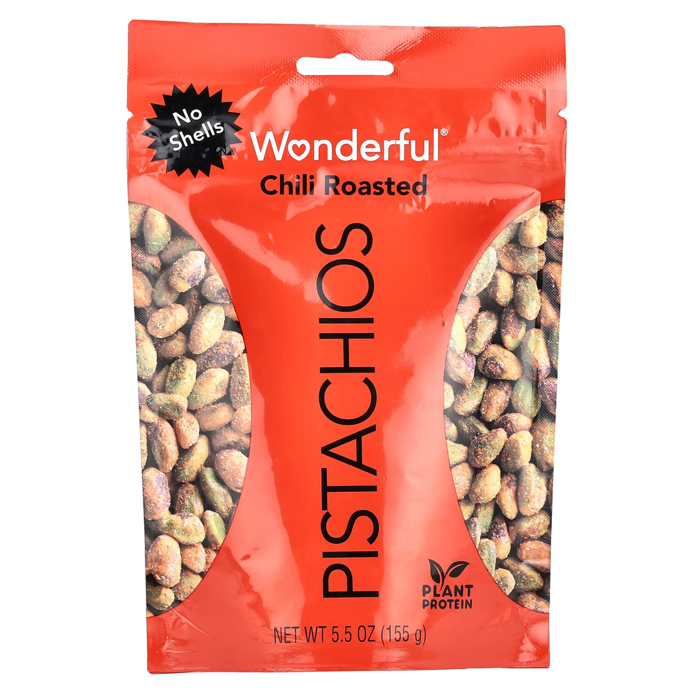 Wonderful Pistachios, обжаренный чили, без скорлупы, 155 г (5,5 унции)