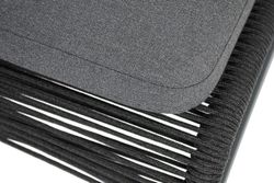 "Ането" стул плетеный из роупа, каркас алюминий темно-серый (RAL7024) муар, роуп темно-серый круглый, ткань темно-серая 027