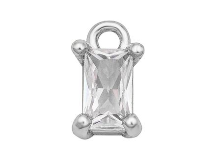 Подвеска-Прямоугольная 9мм, с прозрачным кристаллом