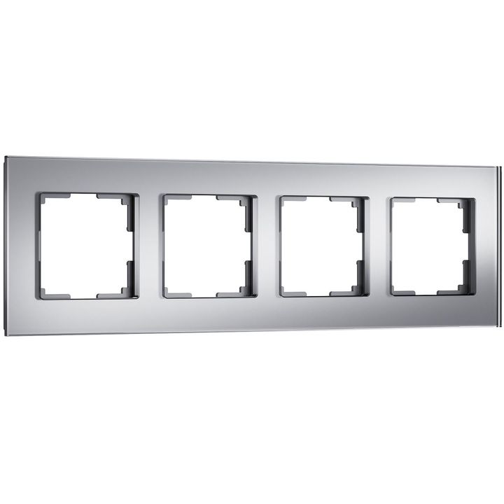 Рамка на 4 поста Werkel Senso серебряный стекло soft-touch W0043106 4690389200489