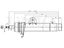 Амортизатор газовый передней подвески правый UNIO SAB-10333