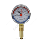 Термоманометр МД04 радиальный Дк80 0-1,6 МПа L=40мм G1/4" 120С с переходником на G1/2" ЭКОМЕРА МД04-80-G-1,6МПа-120-L-40-РИ