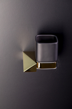 Настенный стакан д/зубных щеток NEW VENTURO золото/черный_Комплект