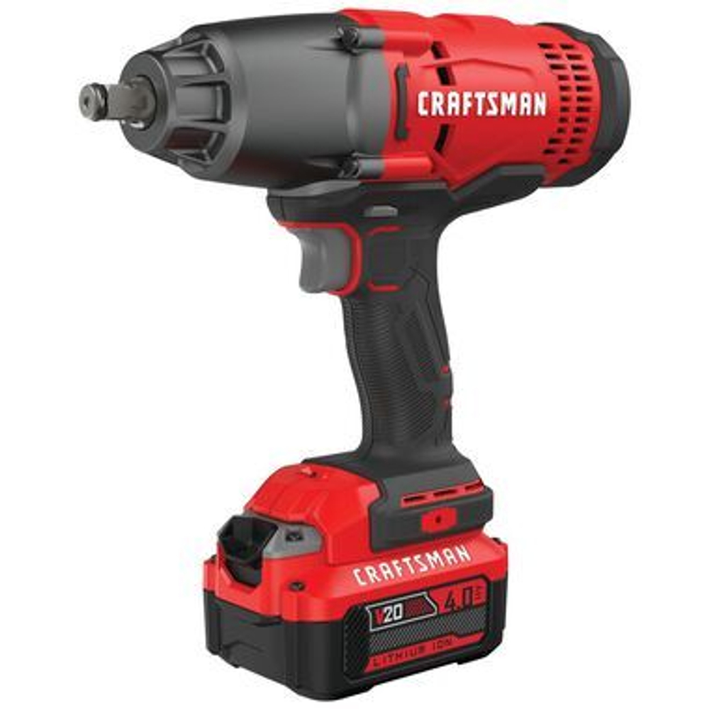 CRAFTSMAN V20* Cordless 1/2 Inch Impact Wrench 1 Battery Kit