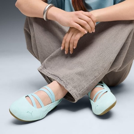 PUMA Женские кроссовки-балетки Speedcat Suede, голубой