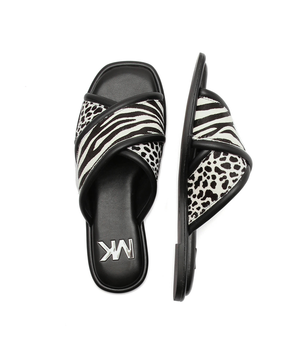 Шлепанцы кожаные gideon slide Michael Kors - черный(40T2GDFA1H)