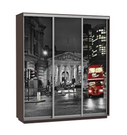 Шкаф-купе "Экспресс Фото Трио" (венге/ночной лондон) 2400х1800, МК Е1, г. Белореченск