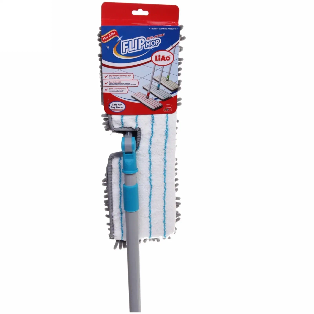 Швабра «Liao» двухстороняя с насадкой из микрофибры A130095B