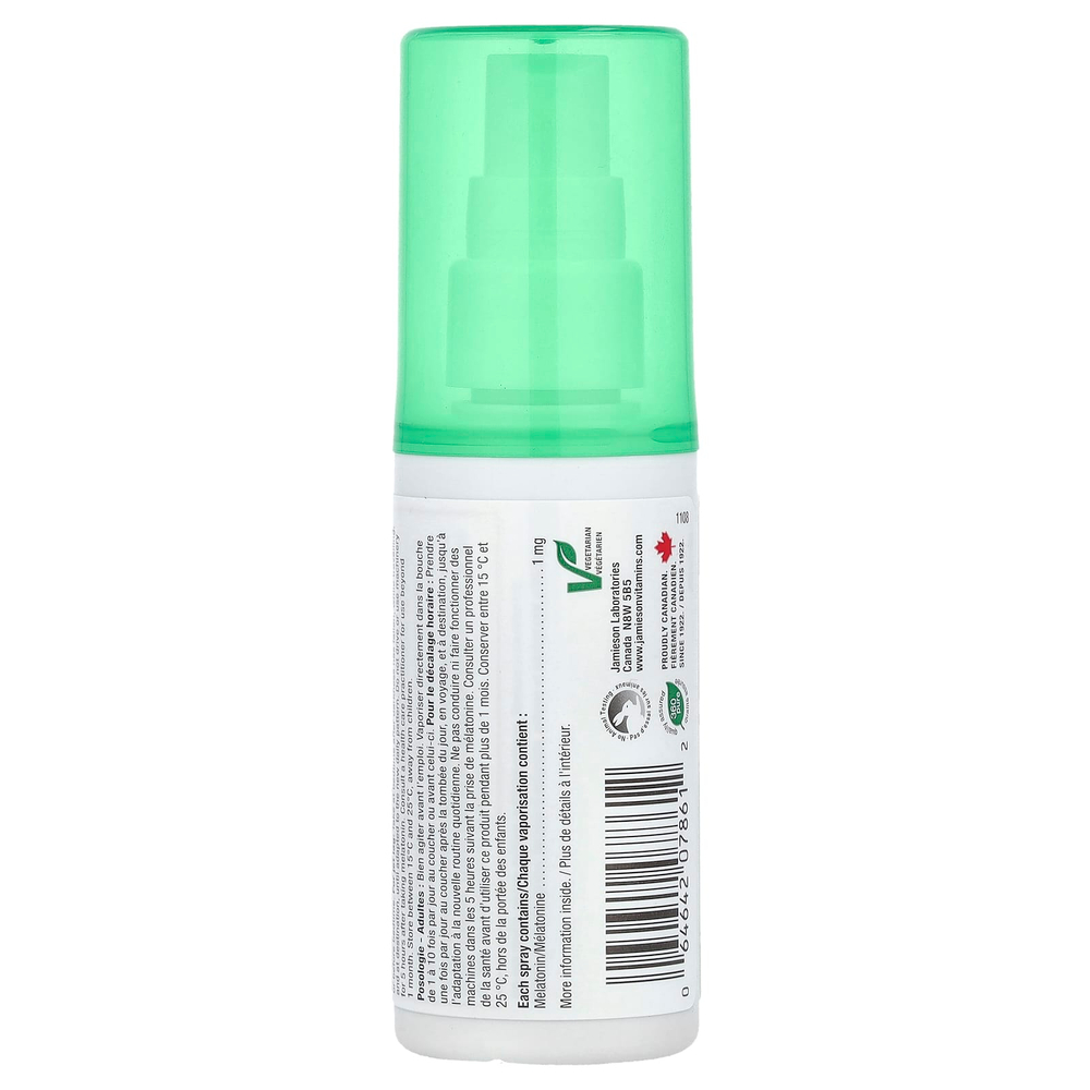 Jamieson Vitamins, Спрей для сна, мелатонин, натуральная мята, 58 мл
