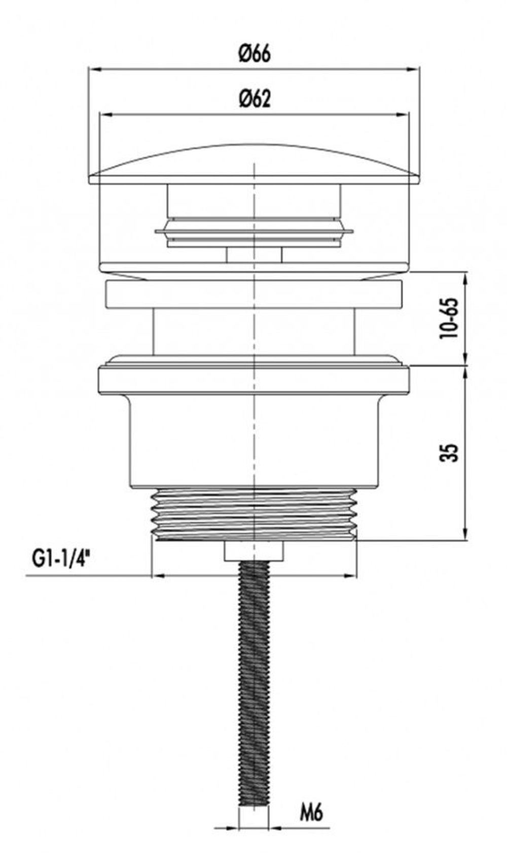 Донный клапан ViEiR (МАТ. ЗОЛОТО) для рак. с болтом  (50/1шт)