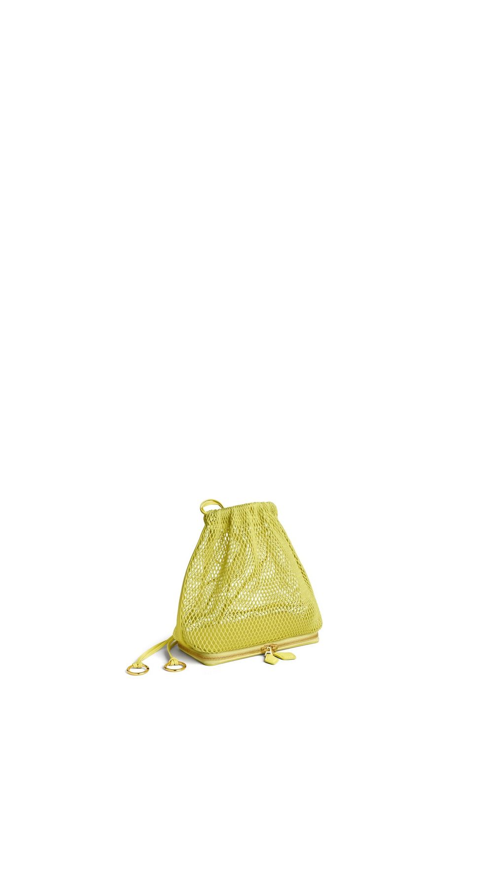 ALAÏA СУМКА LE POCHON В СЕТОЧКУ, ЛИМОННО-ЖЕЛТЫЙ