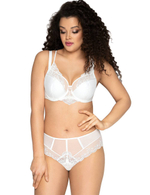 Бюстгальтер plus size с двойными бретелями и кружевной отделкой (Размер: 95F) (Цвет: кремовый)