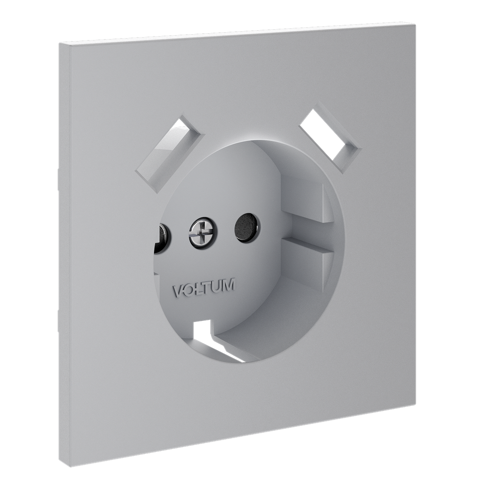 Накладка для розетки с заземлением и защитными шторками, с USB A+A, S70 (серый)