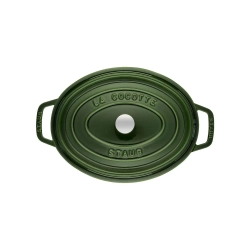 STAUB Чугунная форма для запекания Cocotte овальная 27см 3,2л зеленая (сорт II)