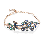 Браслет «Павлин» из красного золота с фианитами