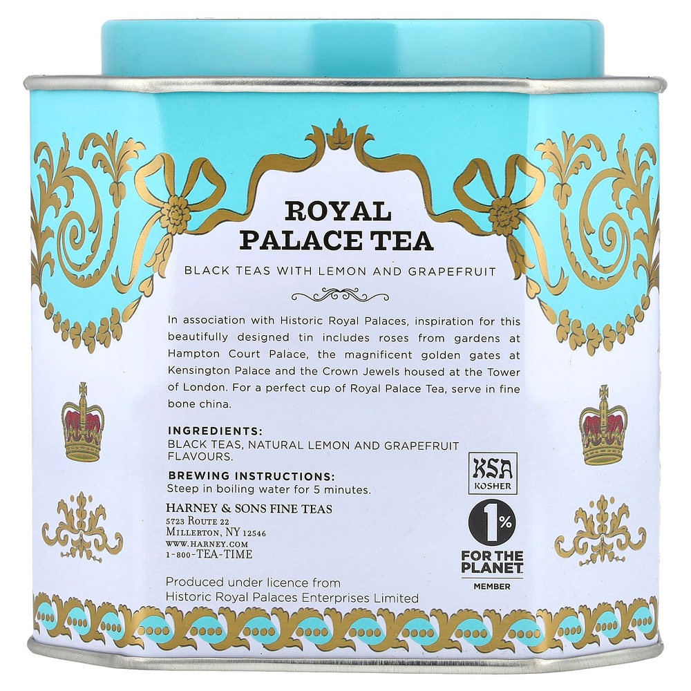 Harney & Sons, Royal Palace Tea, черный чай с лимоном и грейпфрутом, 30 пакетиков, 75 г (2,67 унции)