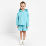Комплект для девочек толстовка+шорты "Basic line" р.86-92см, бирюзовый меланж 7599310 (KAFTAN)