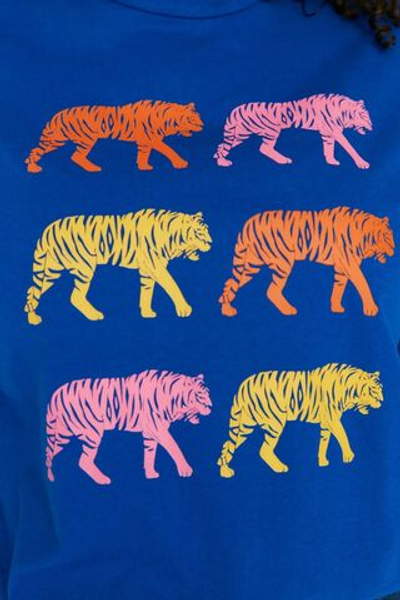 Синий с принтом из 100% хлопка, трикотажная футболка TBBSS22TS2095