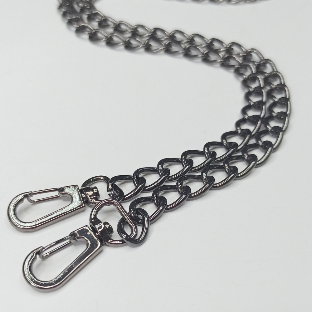 Ручка цепь с карабинами Черный никель 13*9