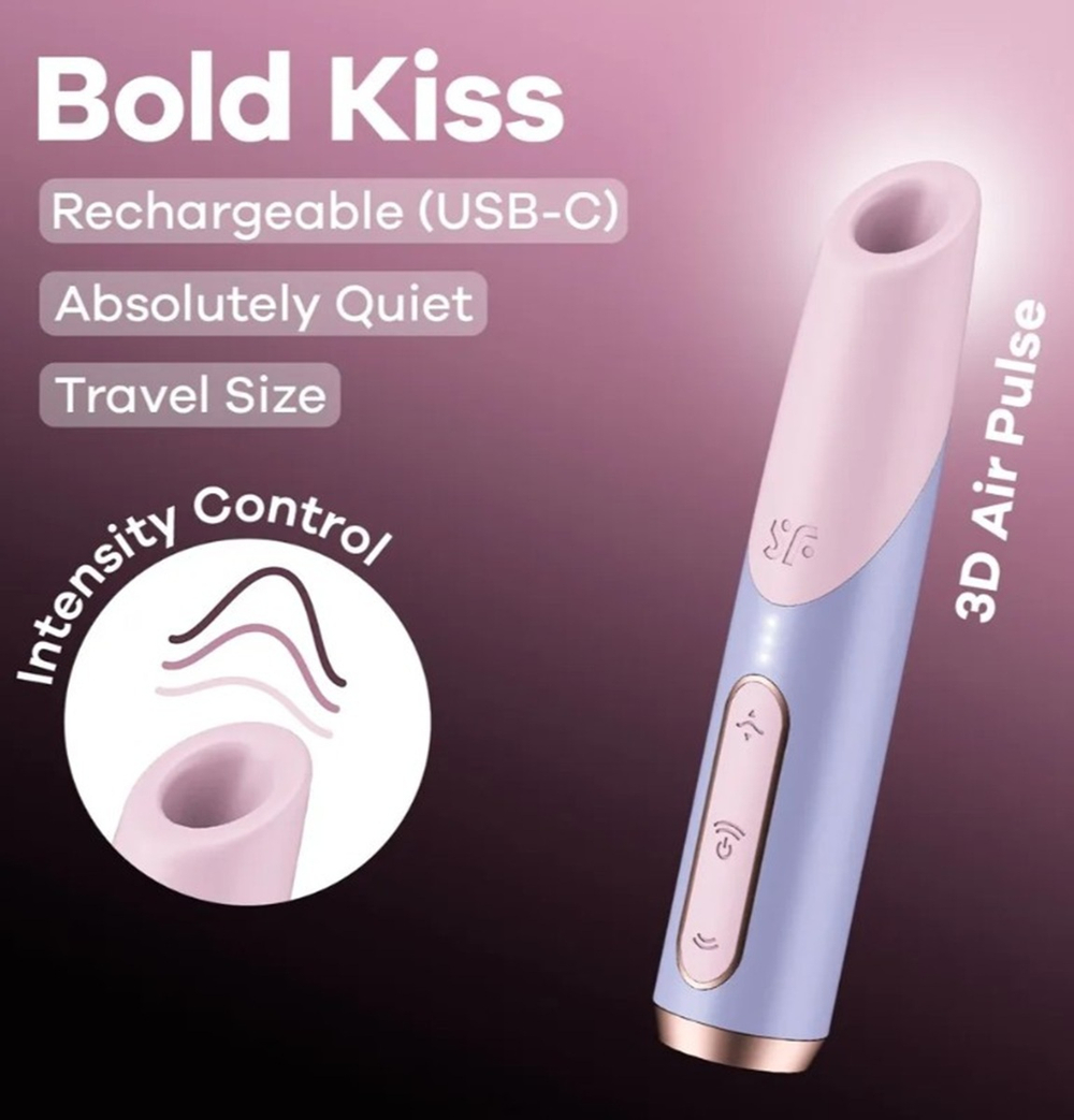 Мини-вибратор с 3D пульсацией Satisfyer Bold Kiss розовый 12,5 см