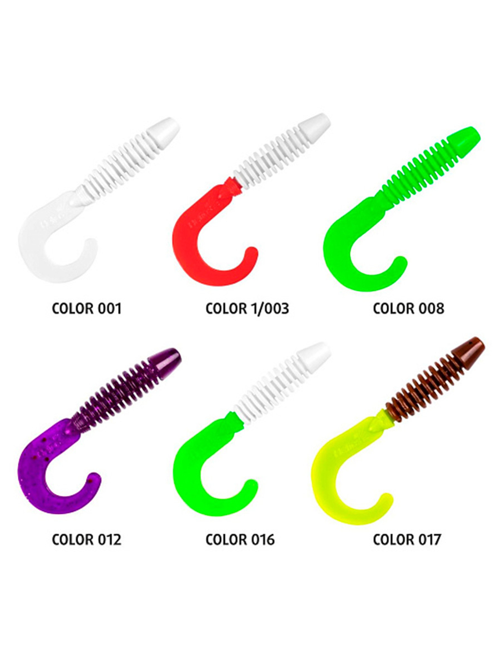 Твистер NISUS Din 3,11"/7,9см Lime & Red 6шт. (N-33-021)