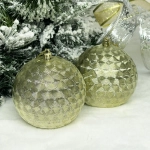 Новогодние шары 10 см (набор 2шт) «Мягкое сияние», Золото