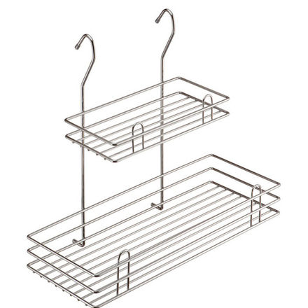 Полка 2-х ярусная "mix" тип-2, Д405 Ш185 В360, хром LE 510