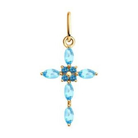 Подвеска из золота с топазами