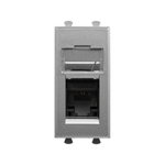 Компьютерная розетка RJ-45 модульная, кат.6А, "Avanti", "Закаленная сталь", 1 модуль