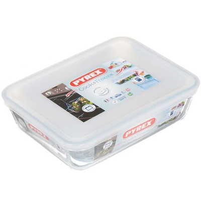 Форма для запекания стекло, 17х22х6 см, 1.5 л, прямоуг, с крыш, Pyrex, Cook Freez, 242P000