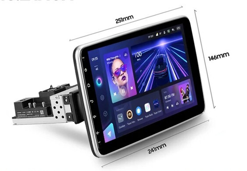 1DIN магнитола c поворотным экраном 10" QLED - Teyes CC3 Android 10, ТОП процессор, 4/32 Гб, CarPlay, 4G SIM-слот