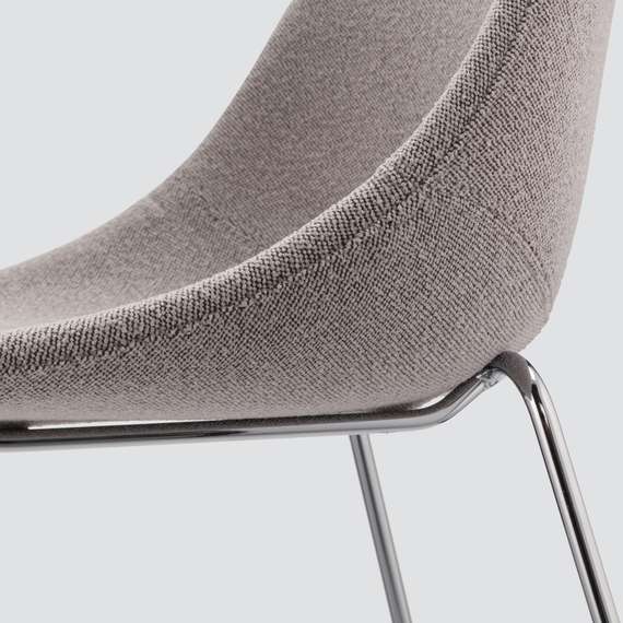 Барный стул Vid Soft 75 см, серый, ножки хром