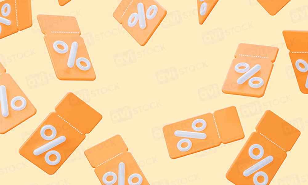 3D фон из купонов для акций и сертификатов