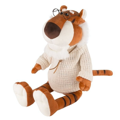 Тигр Степаныч в Вязаном Свитере и Очках, 20 см Maxitoys Luxury