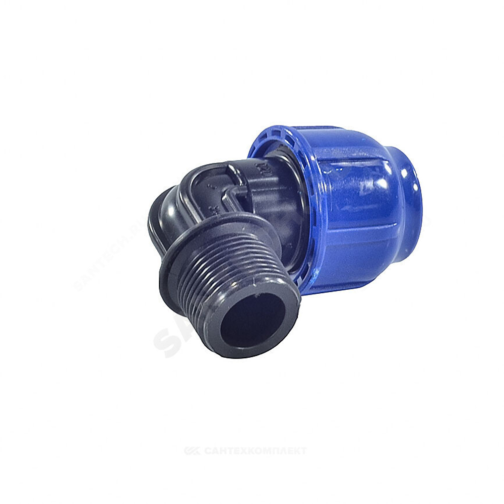 Отвод компрессионный ПЭ Дн 25х3/4"х90гр НР Ру16 RTP (РосТурПласт) 14697