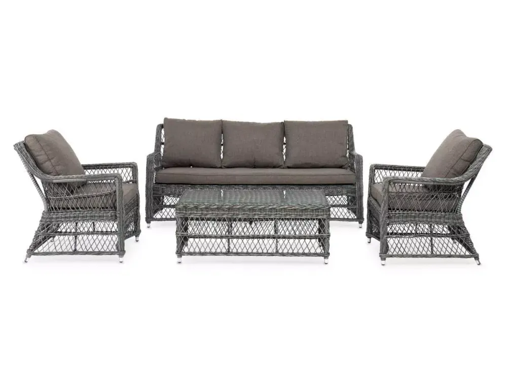 "Гранд Латте" лаунж-зона из искусственного ротанга, цвет графит