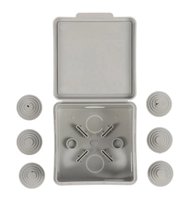 Коробка разветвительная о/у 100х100х55 мм, 8 вводов, серая IP54 168899