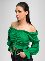 Топ Miss Sumaya 185 на резинке с длинным рукавом и затяжками спереди