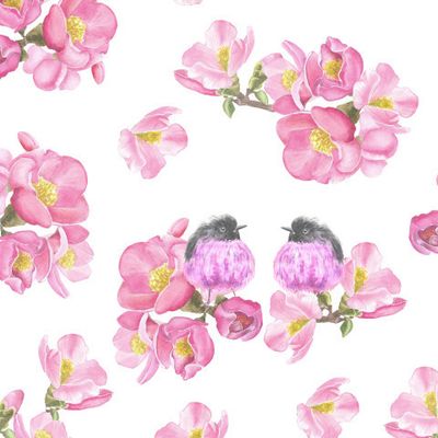 Птицы и цветы