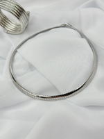 Колье клавиши тонкое, оттенок серебро глянец