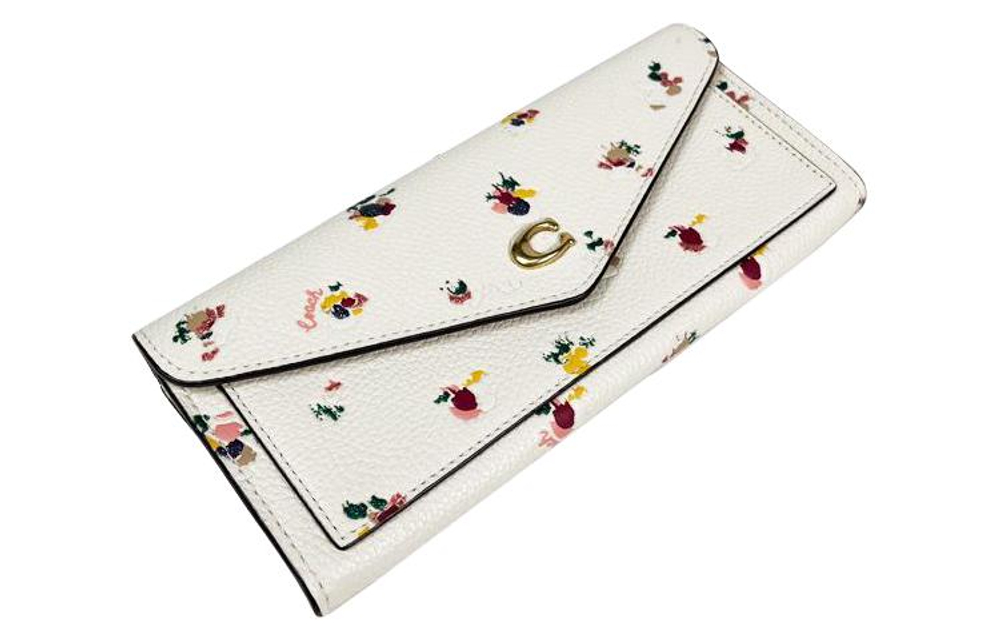 COACH Wyn Leather Soft Wallet Clutch Women"s White