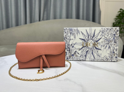 Christian Dior Long Saddle Wallet with Chain