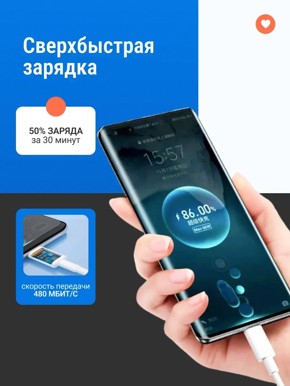 Кабель usb-type c для зарядки телефона