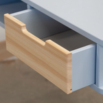 Стол письменный 94х64х75, Чек, школьный, компьютерный для школьника, парта многоуровневая с 2 ящиками на ножках из массива сосны, МДФ синий, Dipriz